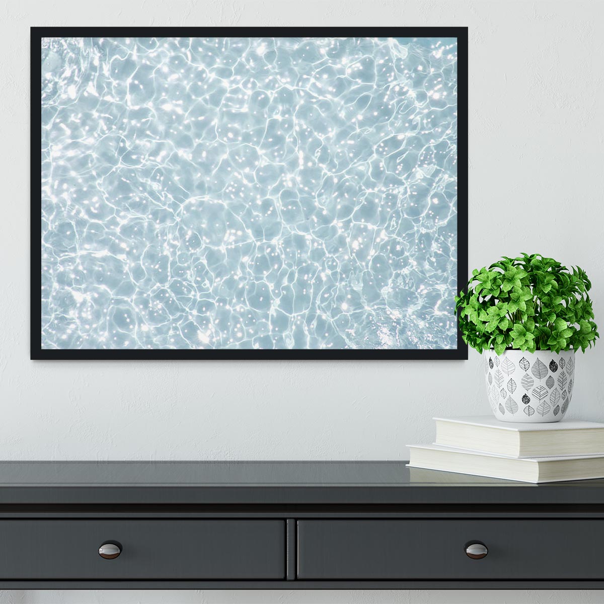 Blue water texture Framed Print - Canvas Art Rocks - 2