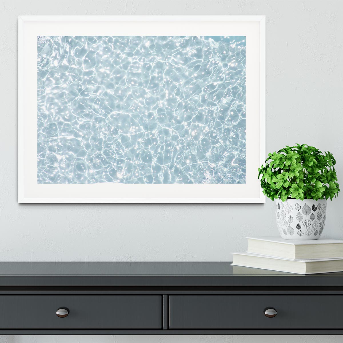 Blue water texture Framed Print - Canvas Art Rocks - 5
