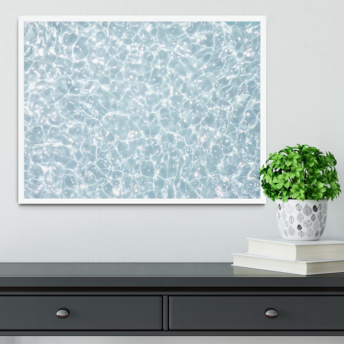 Blue water texture Framed Print - Canvas Art Rocks -6