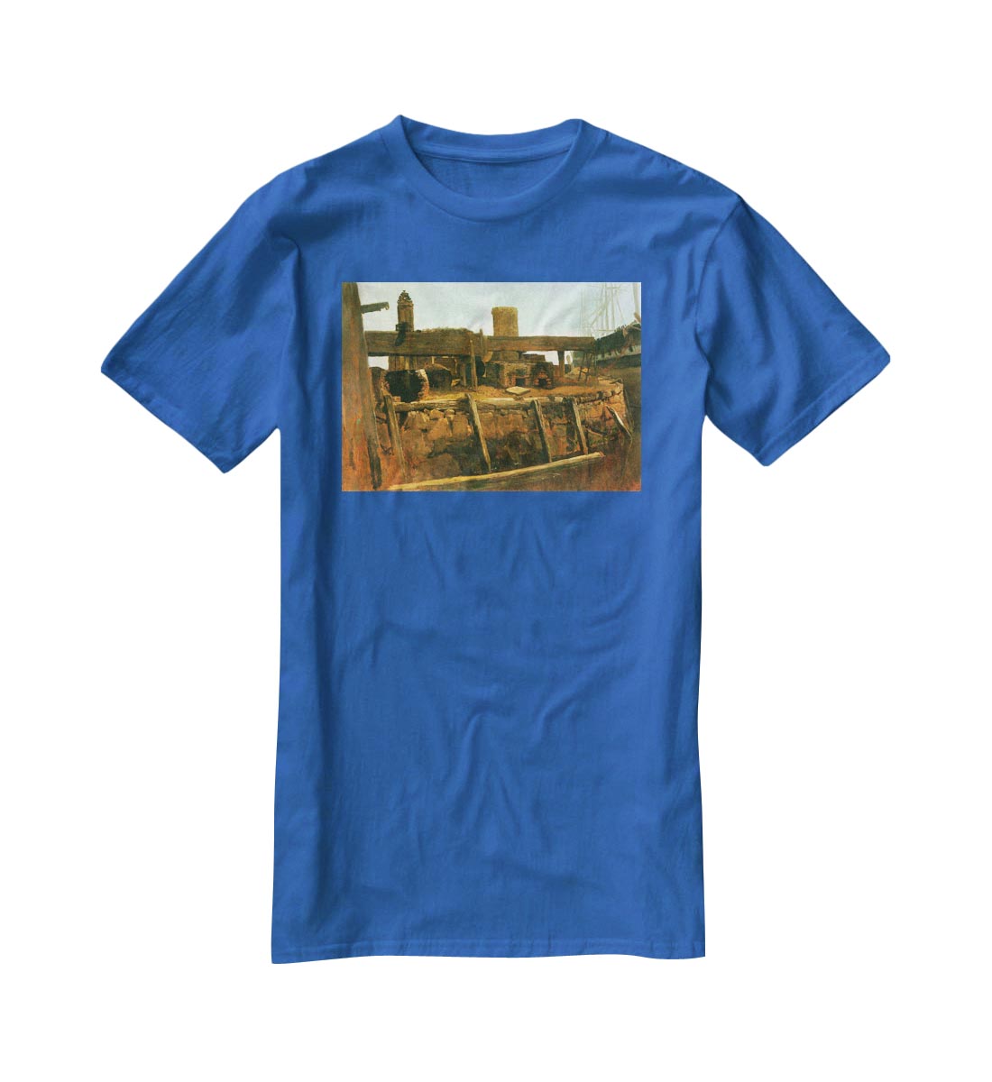 Boat at the dock by Bierstadt T-Shirt - Canvas Art Rocks - 2