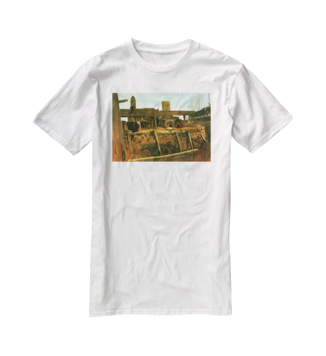 Boat at the dock by Bierstadt T-Shirt - Canvas Art Rocks - 5