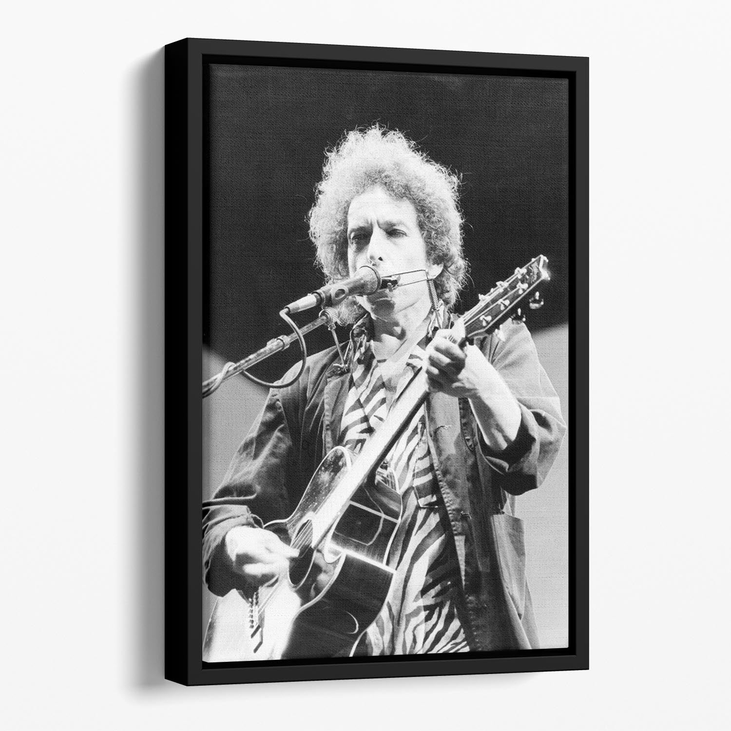 Bob Dylan 1984 Floating Framed Canvas - Canvas Art Rocks - 1