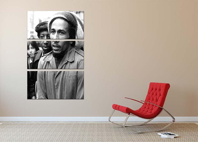 Bob Marley in London 3 Split Panel Canvas Print - Canvas Art Rocks - 2