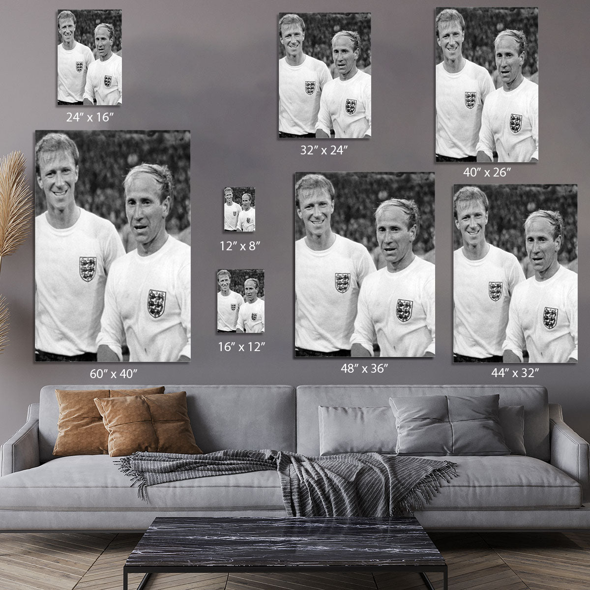 Bobby and Jack Charlton Canvas Print or Poster - Canvas Art Rocks - 7