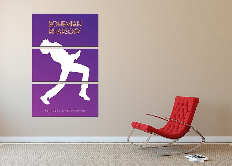 Bohemian Rhapsody Minimal Movie 3 Split Panel Canvas Print - Canvas Art Rocks - 2