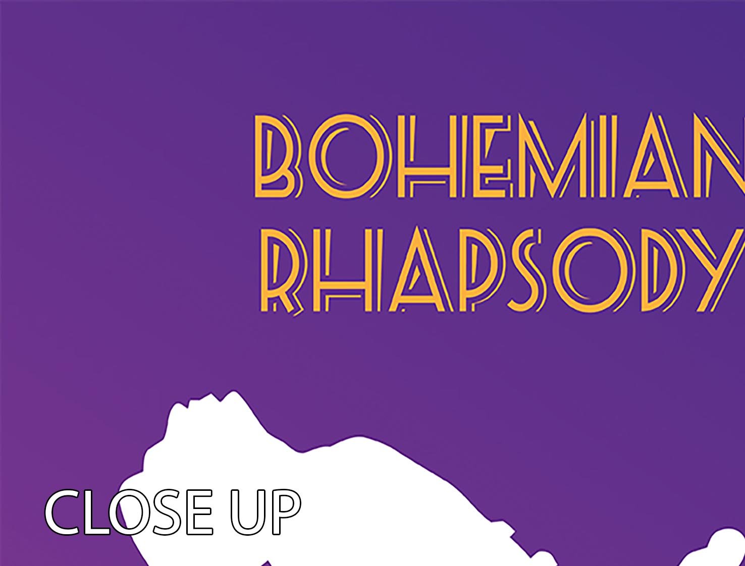 Bohemian Rhapsody Minimal Movie 3 Split Panel Canvas Print - Canvas Art Rocks - 3