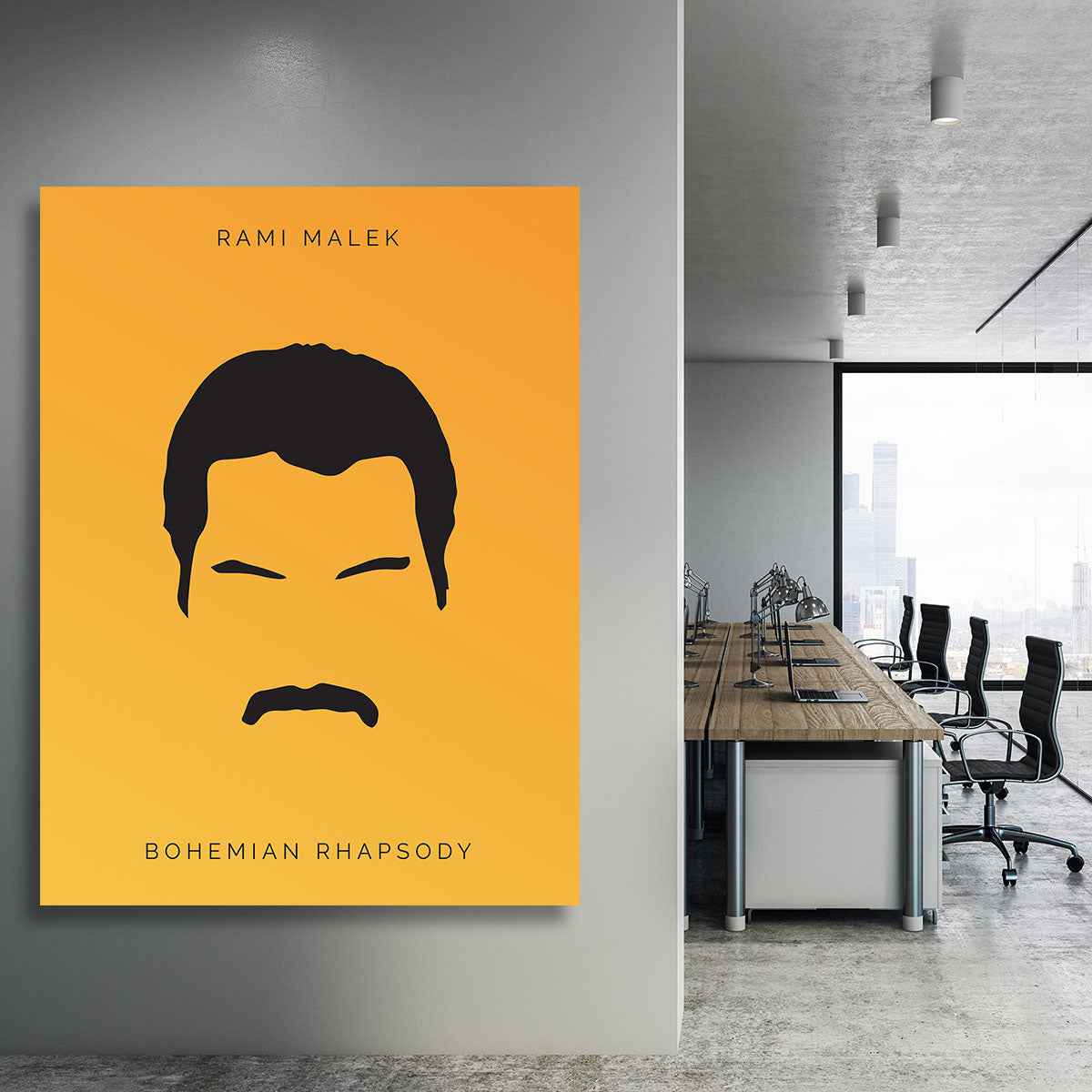 Bohemian Rhapsody Rami Malek Minimal Movie Canvas Print or Poster - Canvas Art Rocks - 3