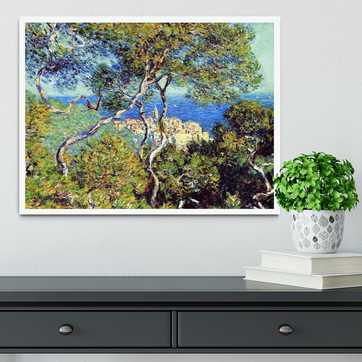 Bordighera by Monet Framed Print - Canvas Art Rocks -6