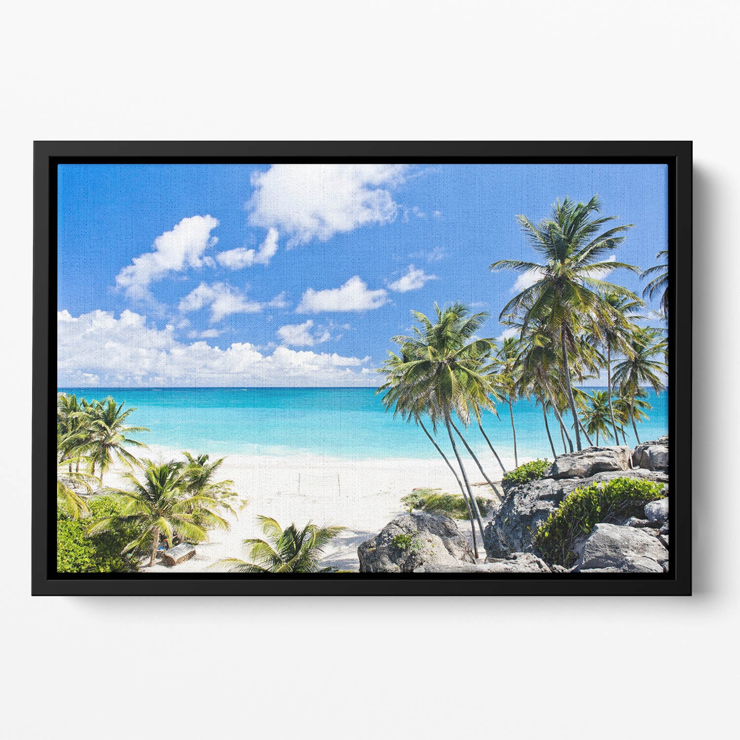 Bottom Bay Barbados Floating Framed Canvas