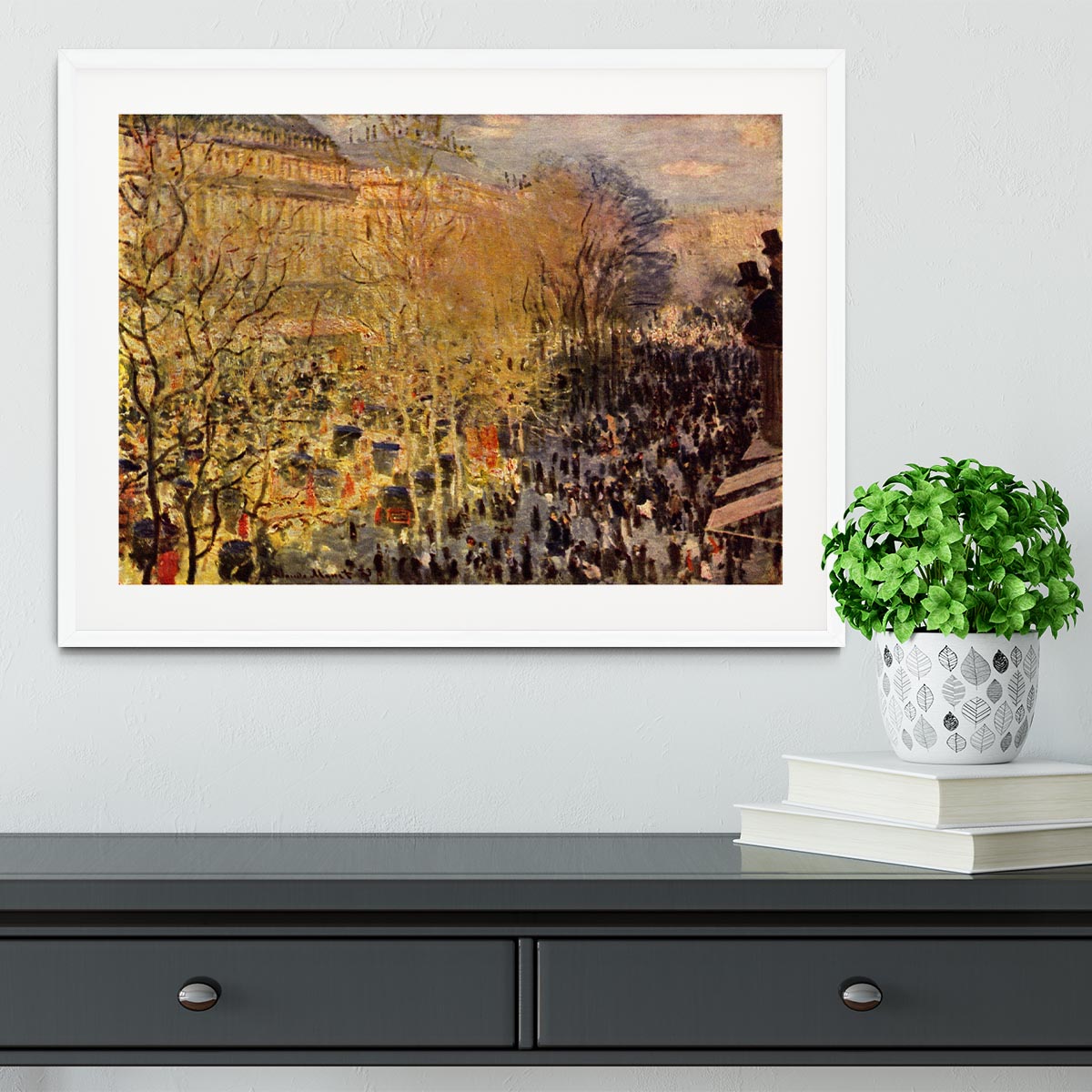 Boulevard of Capucines in Paris by Monet Framed Print - Canvas Art Rocks - 5