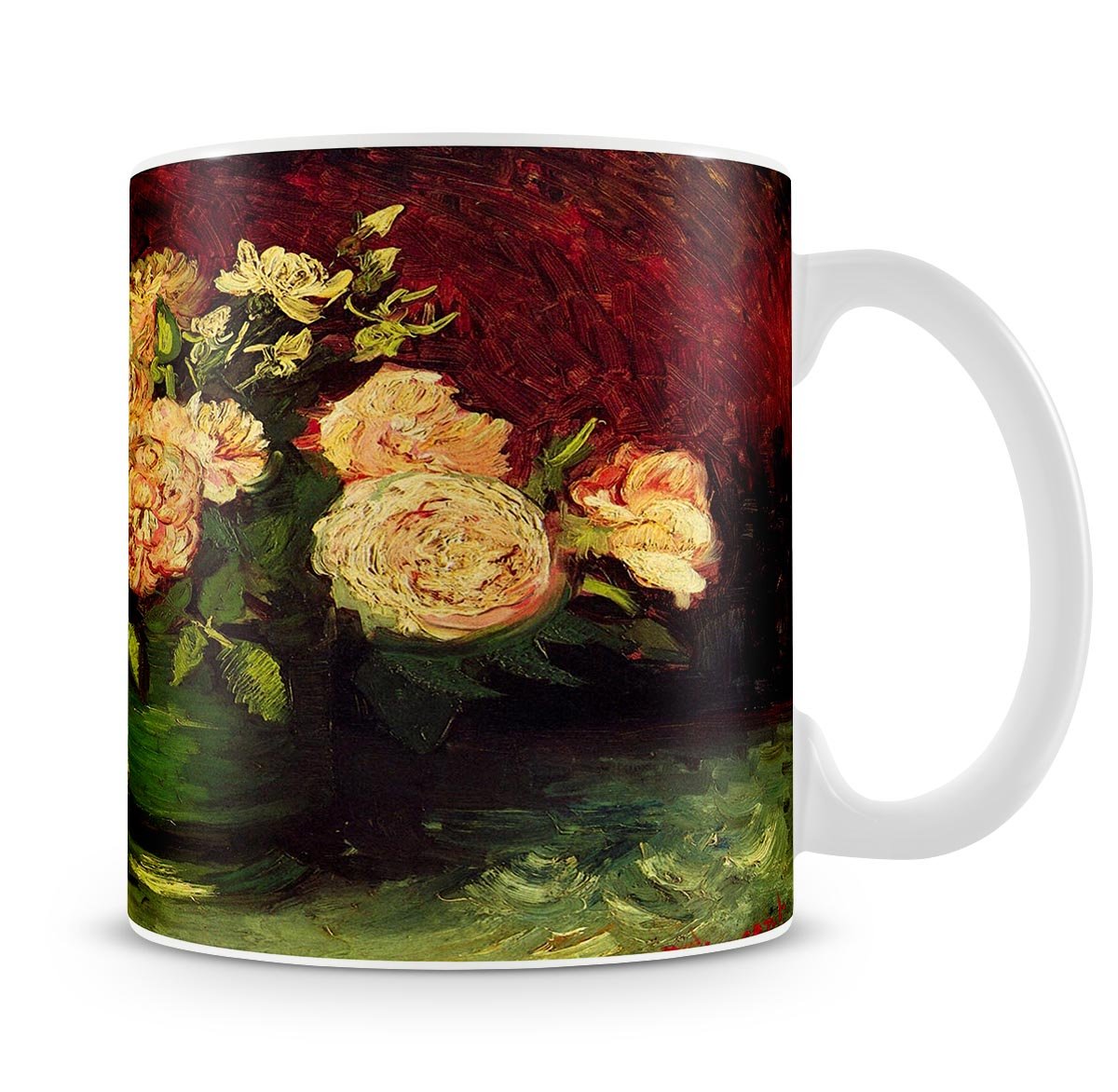 Bowl with Peonies and Roses by Van Gogh Mug - Canvas Art Rocks - 4