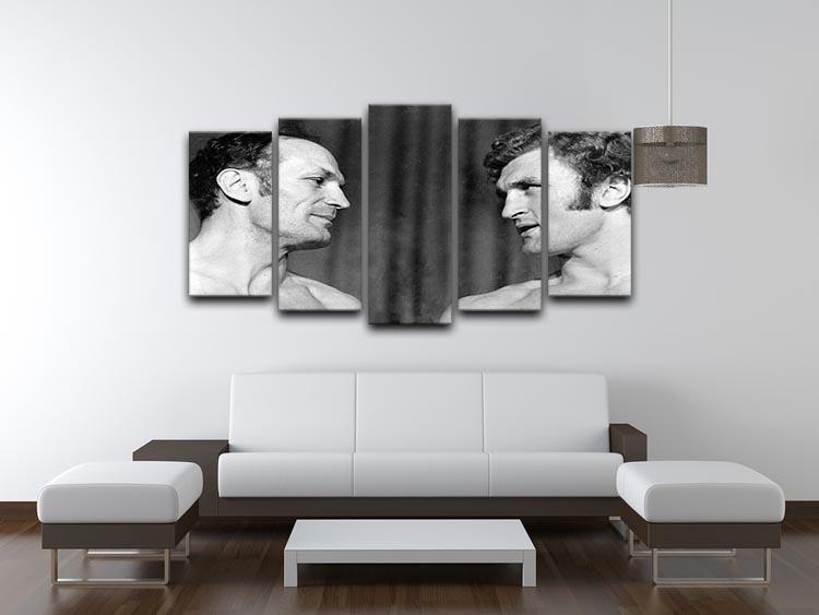 Boxers Henry Cooper and Joe Bugner 5 Split Panel Canvas - Canvas Art Rocks - 3