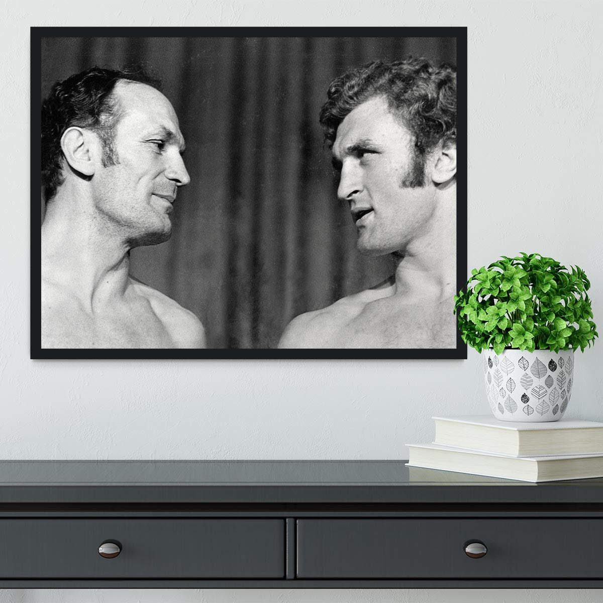 Boxers Henry Cooper and Joe Bugner Framed Print - Canvas Art Rocks - 2