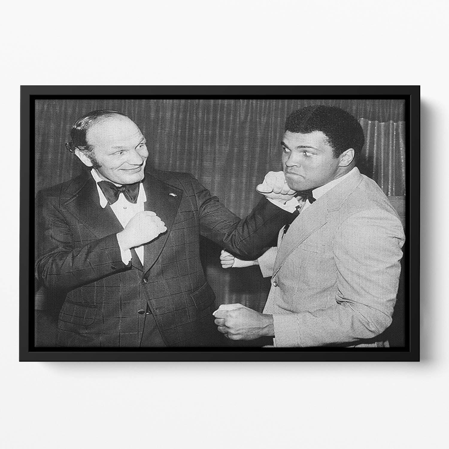 Boxers Henry Cooper and Muhammad Ali Floating Framed Canvas