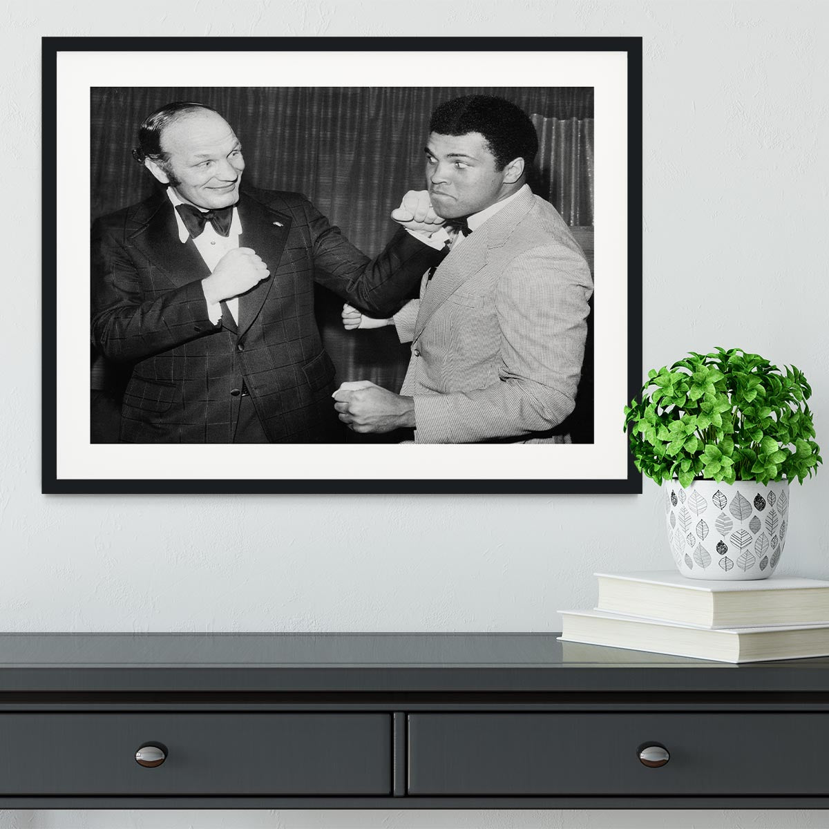 Boxers Henry Cooper and Muhammad Ali Framed Print - Canvas Art Rocks - 1