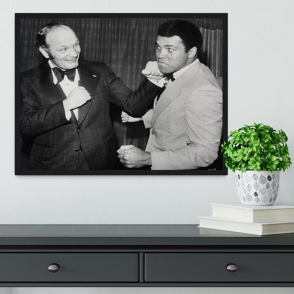Boxers Henry Cooper and Muhammad Ali Framed Print - Canvas Art Rocks - 2