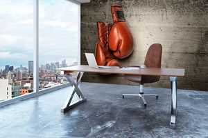 Boxing gloves hanging on concrete Wall Mural Wallpaper - Canvas Art Rocks - 3