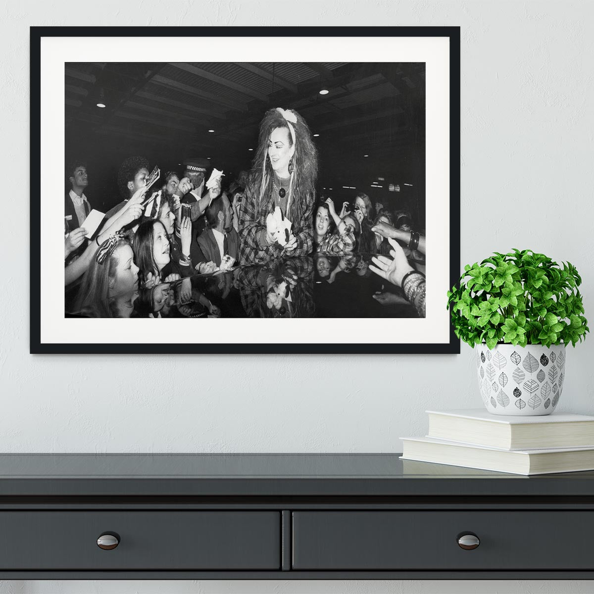 Boy George mobbed by fans Framed Print - Canvas Art Rocks - 1