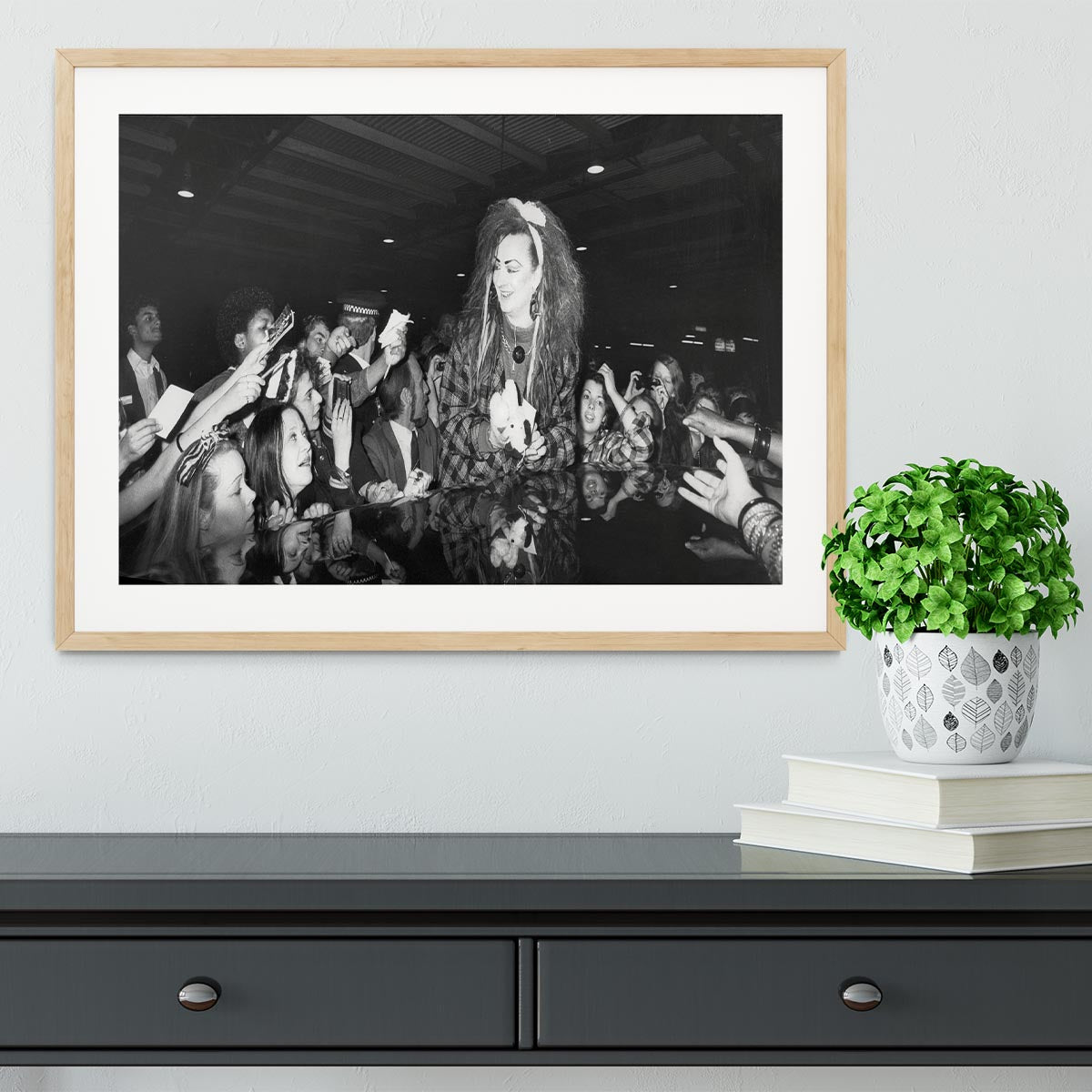 Boy George mobbed by fans Framed Print - Canvas Art Rocks - 3