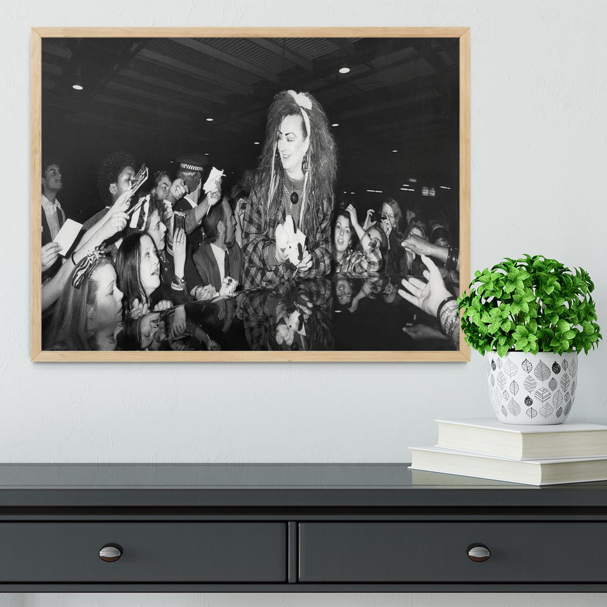 Boy George mobbed by fans Framed Print - Canvas Art Rocks - 4