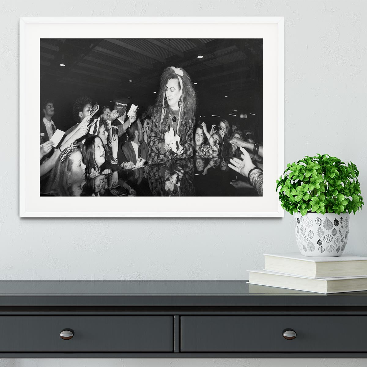 Boy George mobbed by fans Framed Print - Canvas Art Rocks - 5