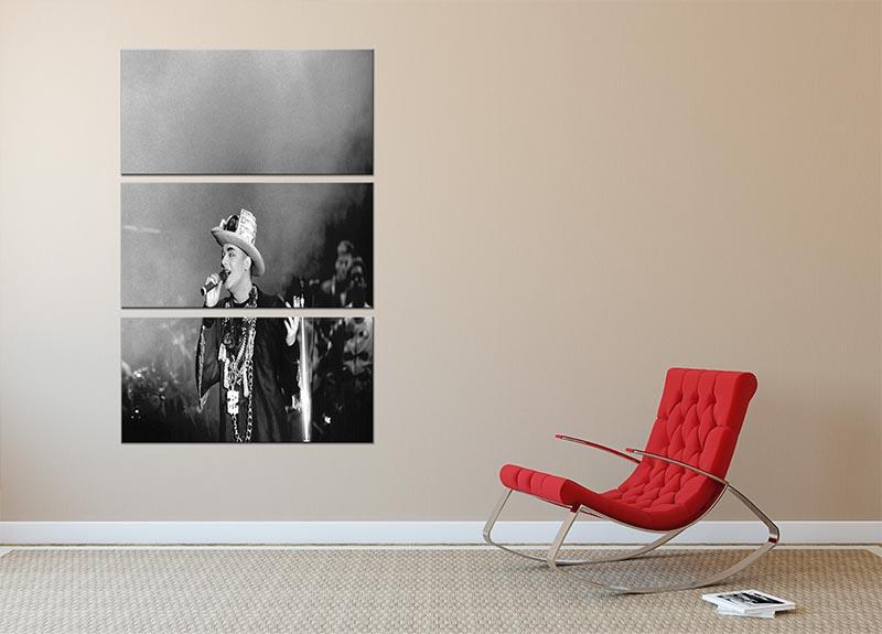Boy George on stage 3 Split Panel Canvas Print - Canvas Art Rocks - 2