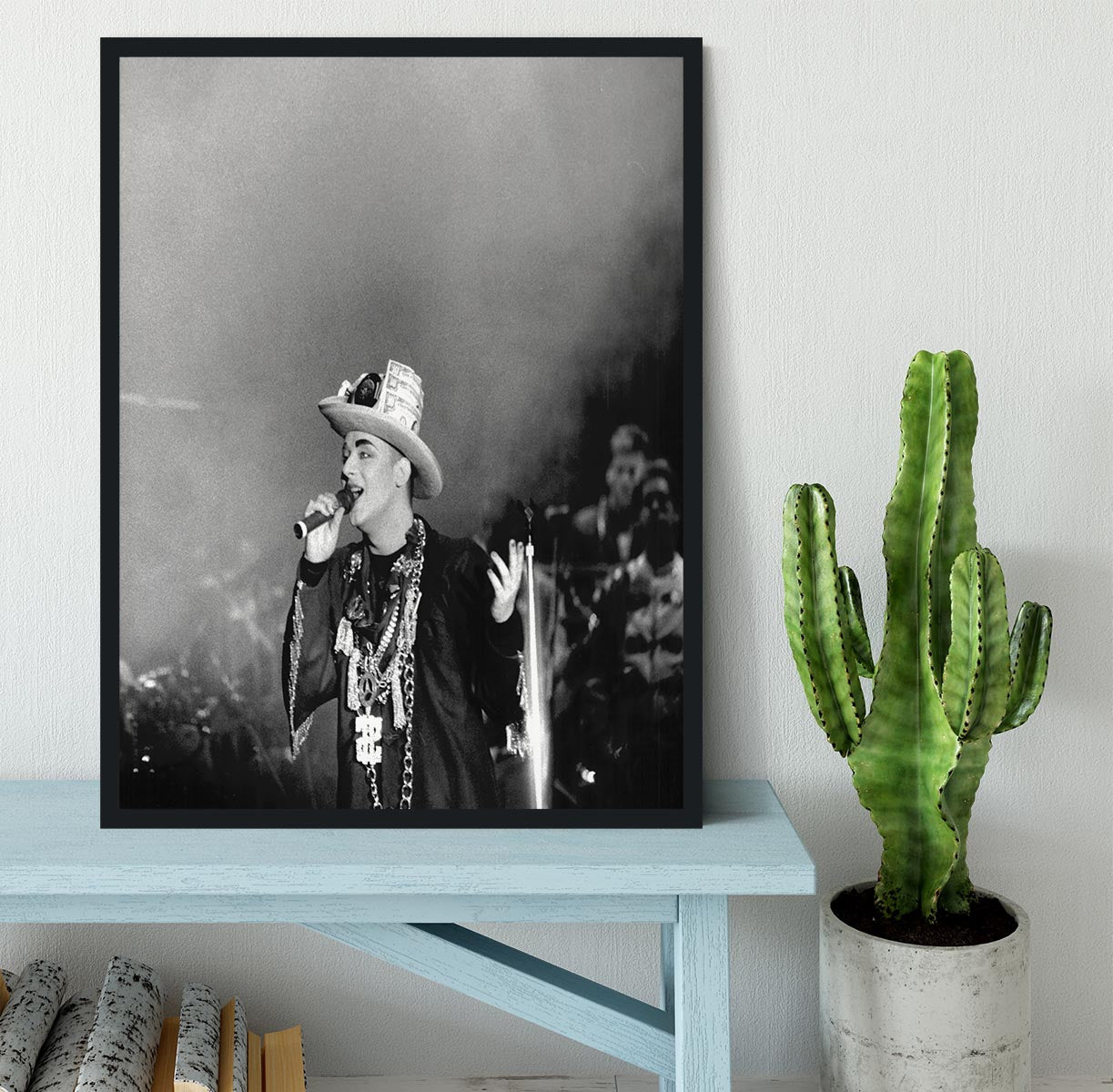 Boy George on stage Framed Print - Canvas Art Rocks - 2
