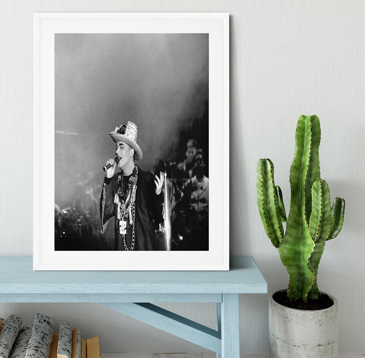 Boy George on stage Framed Print - Canvas Art Rocks - 5
