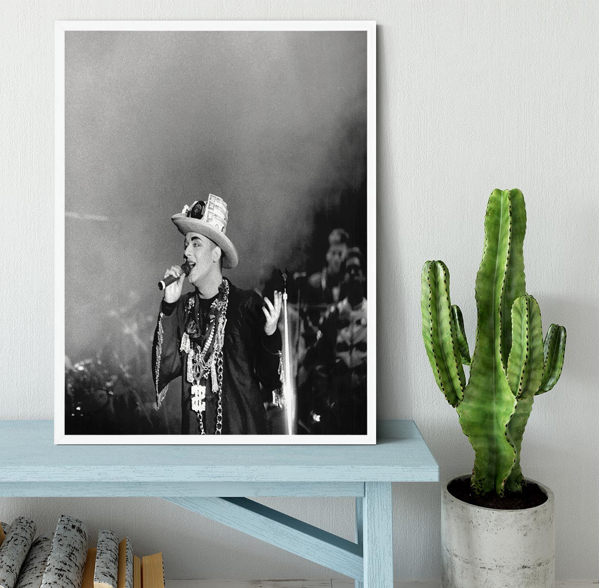 Boy George on stage Framed Print - Canvas Art Rocks -6