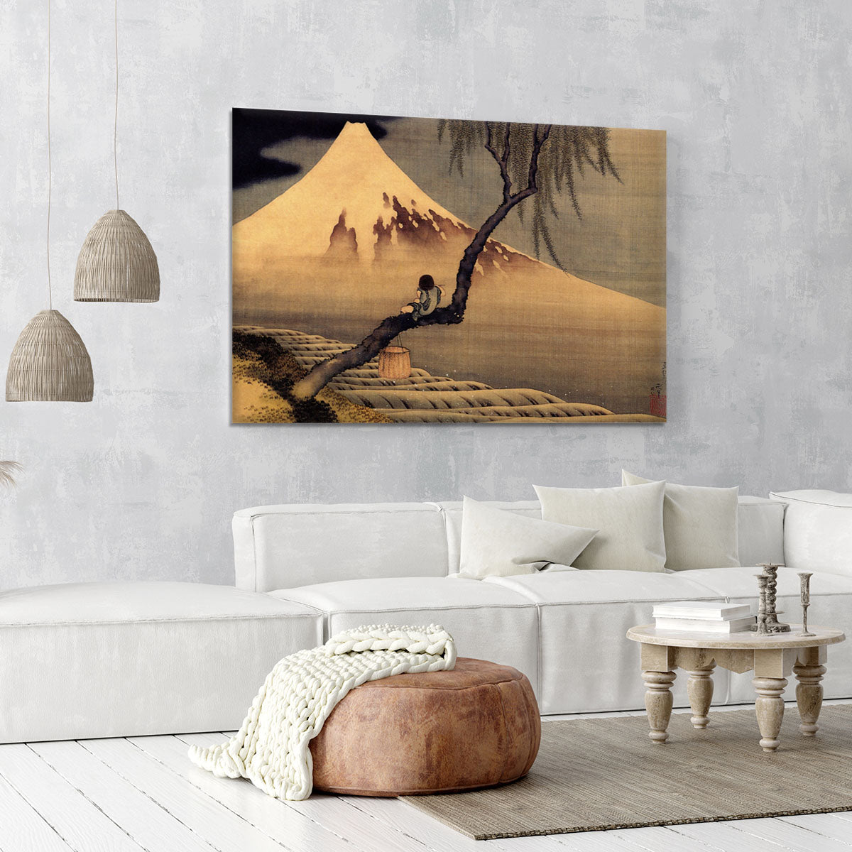 Boy in front of Fujiama by Hokusai Canvas Print or Poster - Canvas Art Rocks - 6