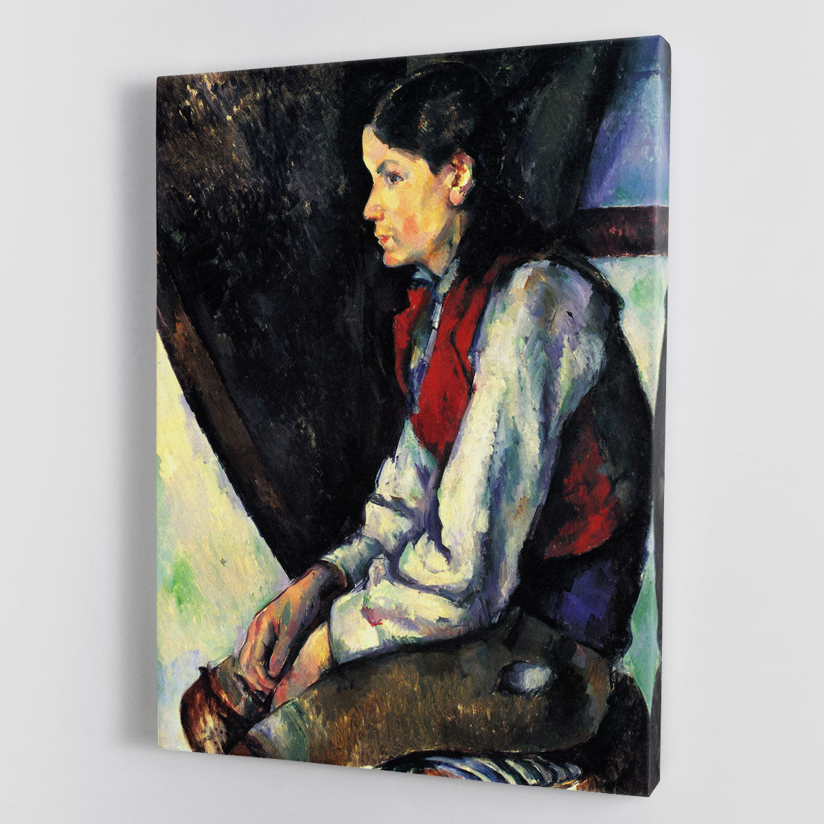 Boy with Red Vest by Cezanne Canvas Print or Poster - Canvas Art Rocks - 1