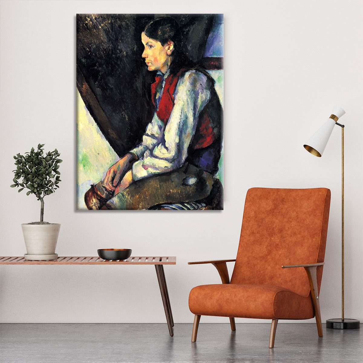 Boy with Red Vest by Cezanne Canvas Print or Poster - Canvas Art Rocks - 6