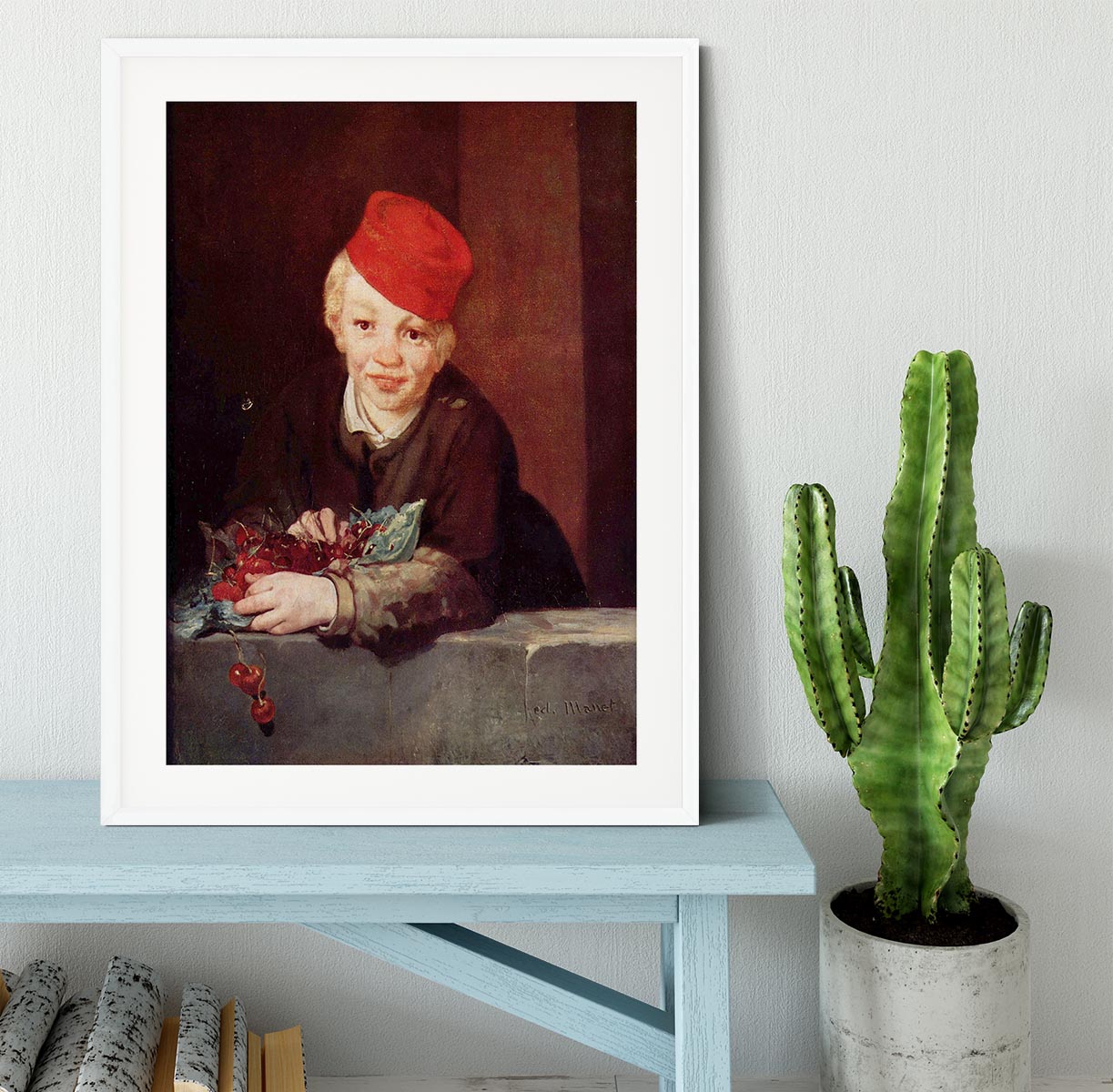 Boy with the cherries by Manet Framed Print - Canvas Art Rocks - 5