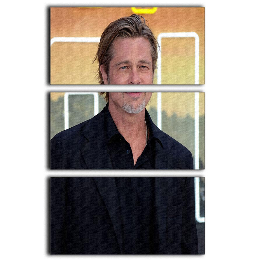 Brad Pitt Once Upon A Time In Hollywood Premiere London 3 Split Panel Canvas Print - Canvas Art Rocks - 1