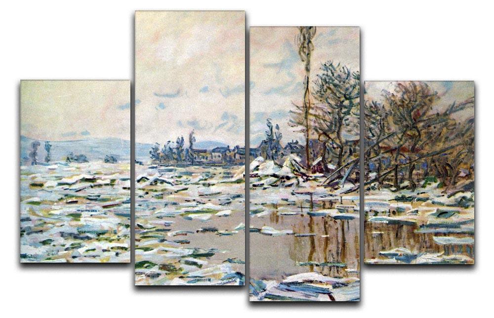 Break Up of Ice by Monet 4 Split Panel Canvas  - Canvas Art Rocks - 1