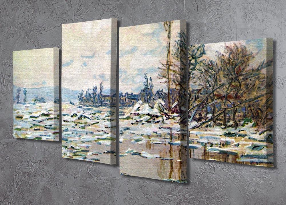 Break Up of Ice by Monet 4 Split Panel Canvas - Canvas Art Rocks - 2