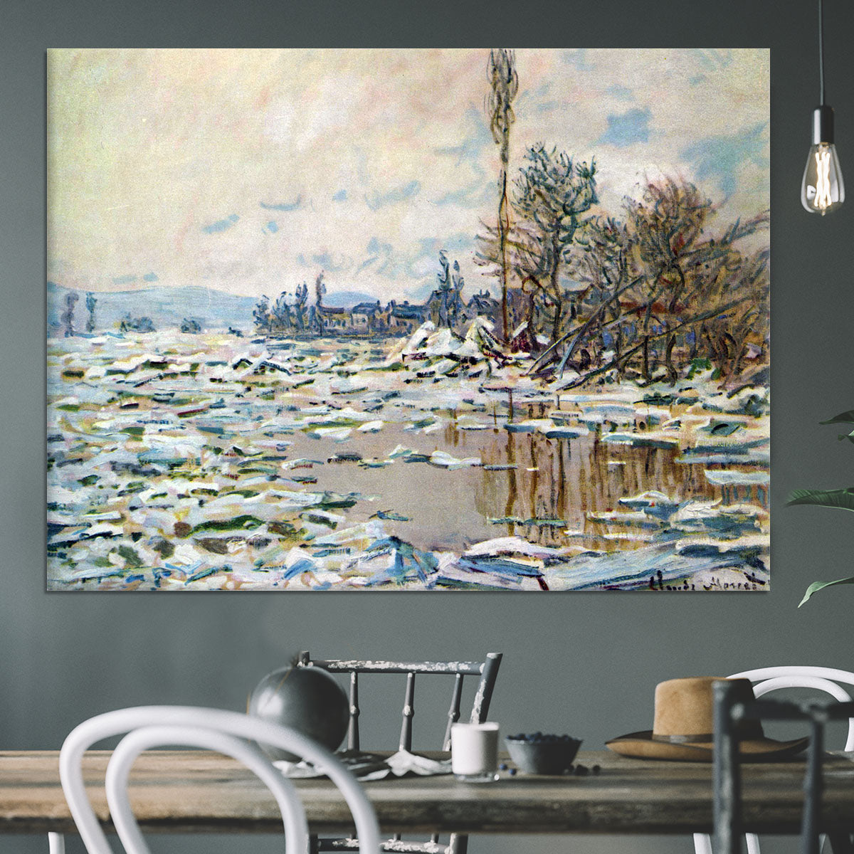 Break Up of Ice by Monet Canvas Print or Poster - Canvas Art Rocks - 3