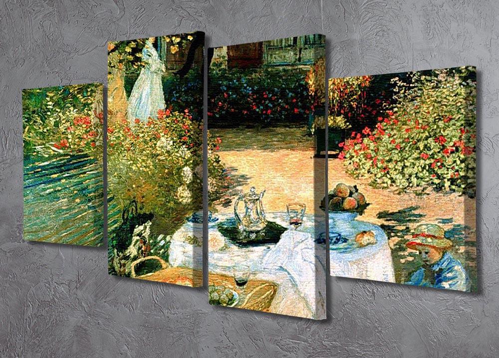 Breakfast by Monet 4 Split Panel Canvas - Canvas Art Rocks - 2