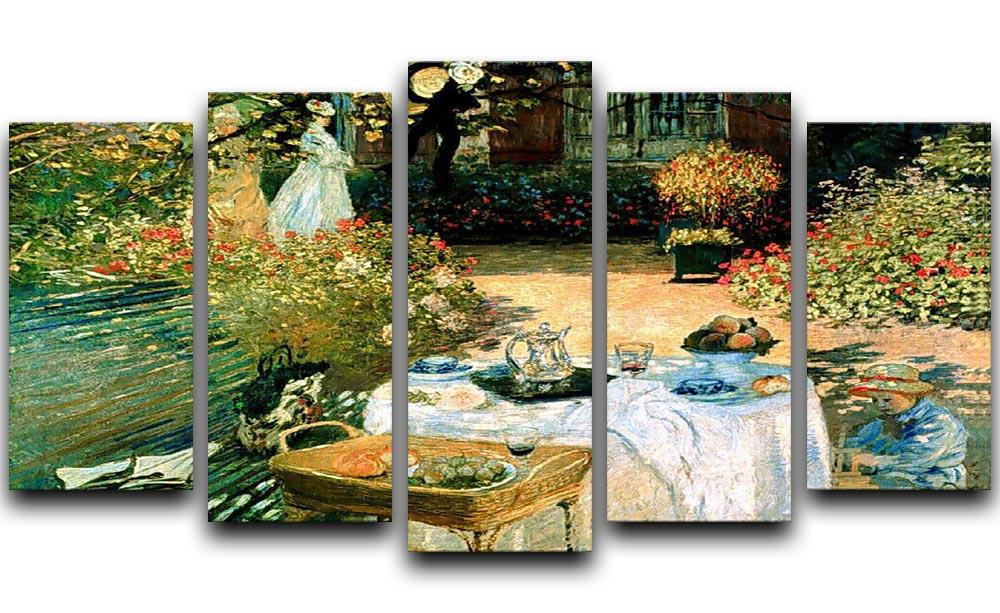 Breakfast by Monet 5 Split Panel Canvas  - Canvas Art Rocks - 1
