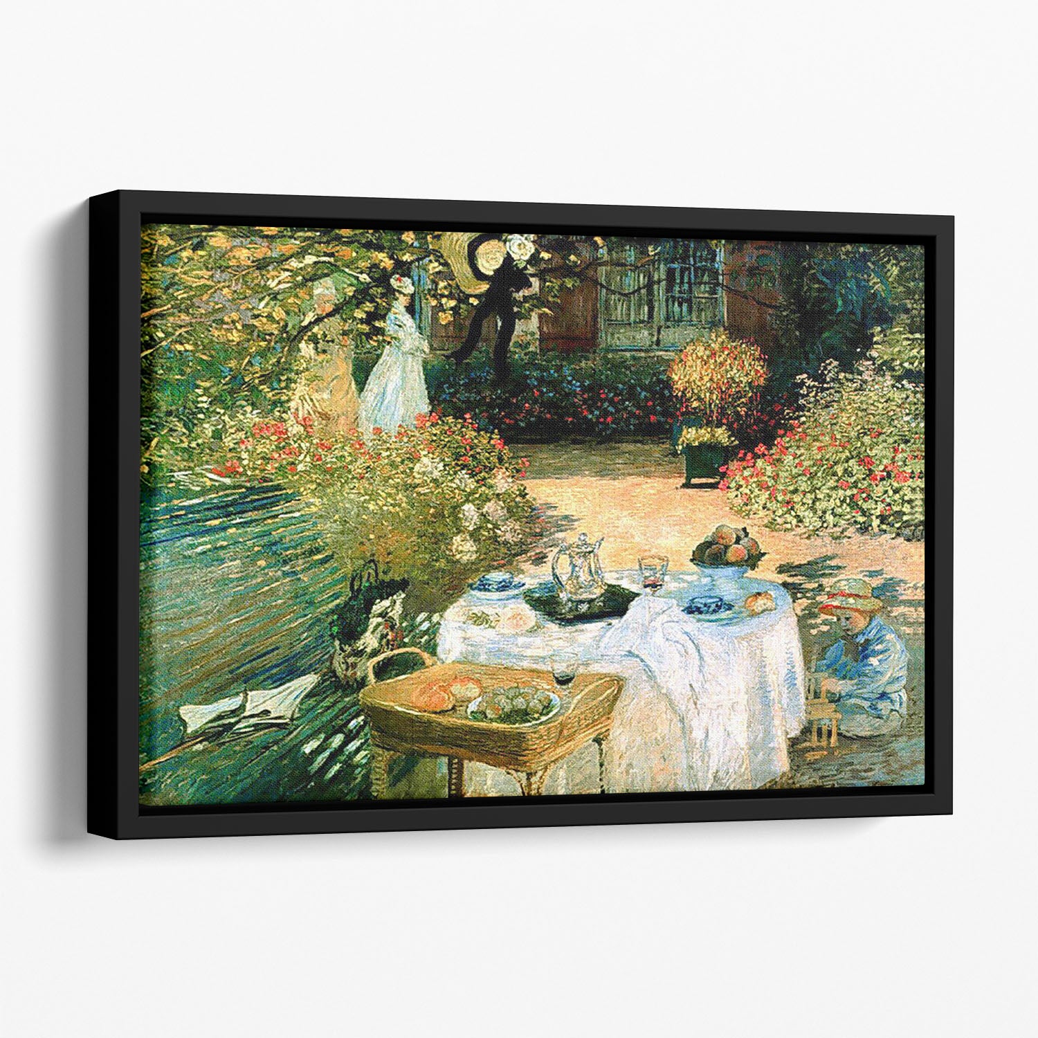 Breakfast by Monet Floating Framed Canvas