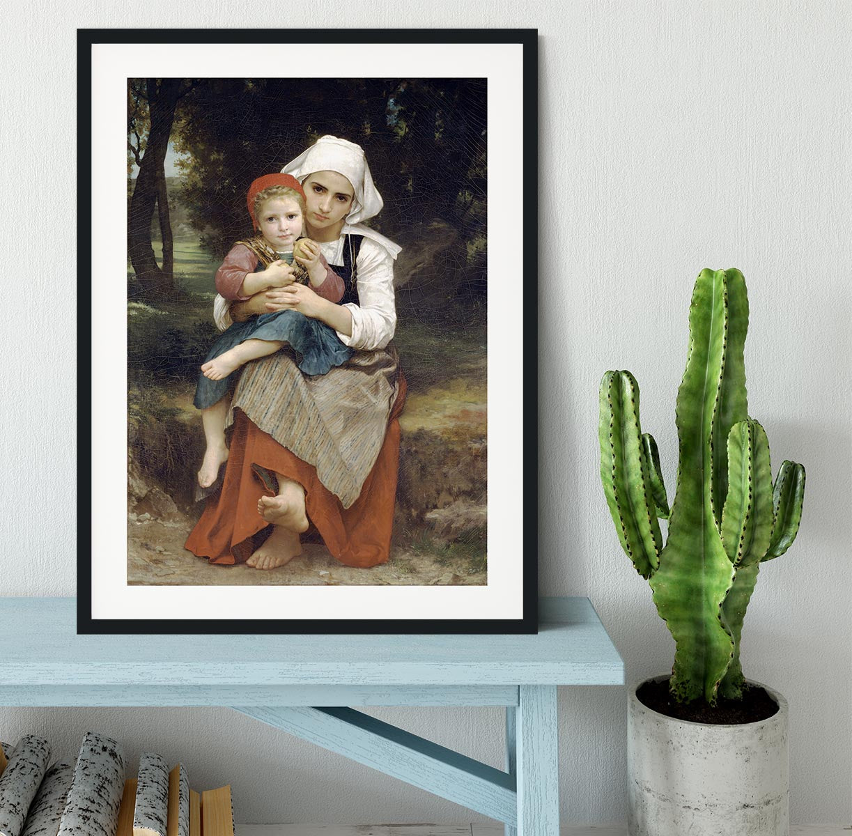 Breton Brother and Sister By Bouguereau Framed Print - Canvas Art Rocks - 1