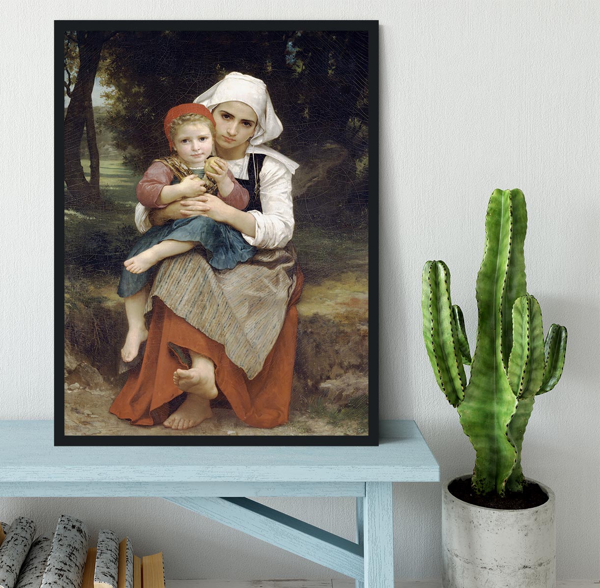 Breton Brother and Sister By Bouguereau Framed Print - Canvas Art Rocks - 2