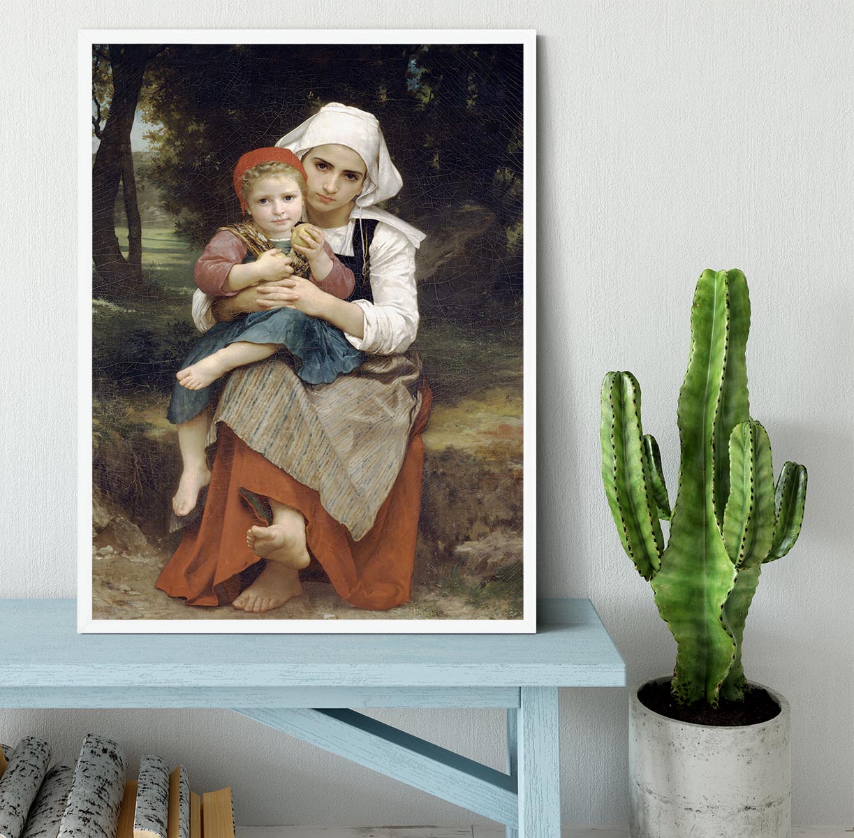Breton Brother and Sister By Bouguereau Framed Print - Canvas Art Rocks -6
