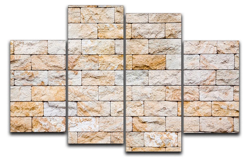 Brick stones wall 4 Split Panel Canvas - Canvas Art Rocks - 1