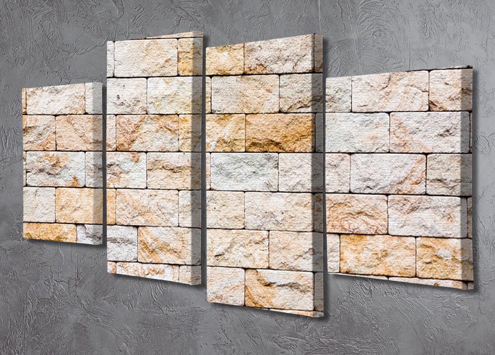 Brick stones wall 4 Split Panel Canvas - Canvas Art Rocks - 2