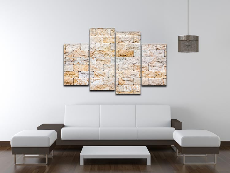 Brick stones wall 4 Split Panel Canvas - Canvas Art Rocks - 3