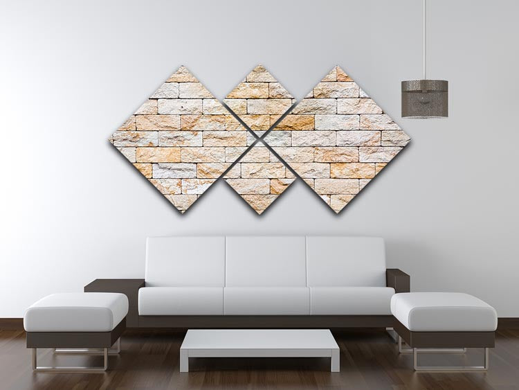 Brick stones wall 4 Square Multi Panel Canvas - Canvas Art Rocks - 3
