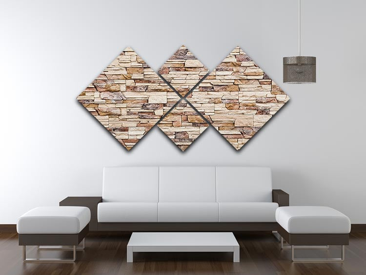 Brick wall 4 Square Multi Panel Canvas - Canvas Art Rocks - 3