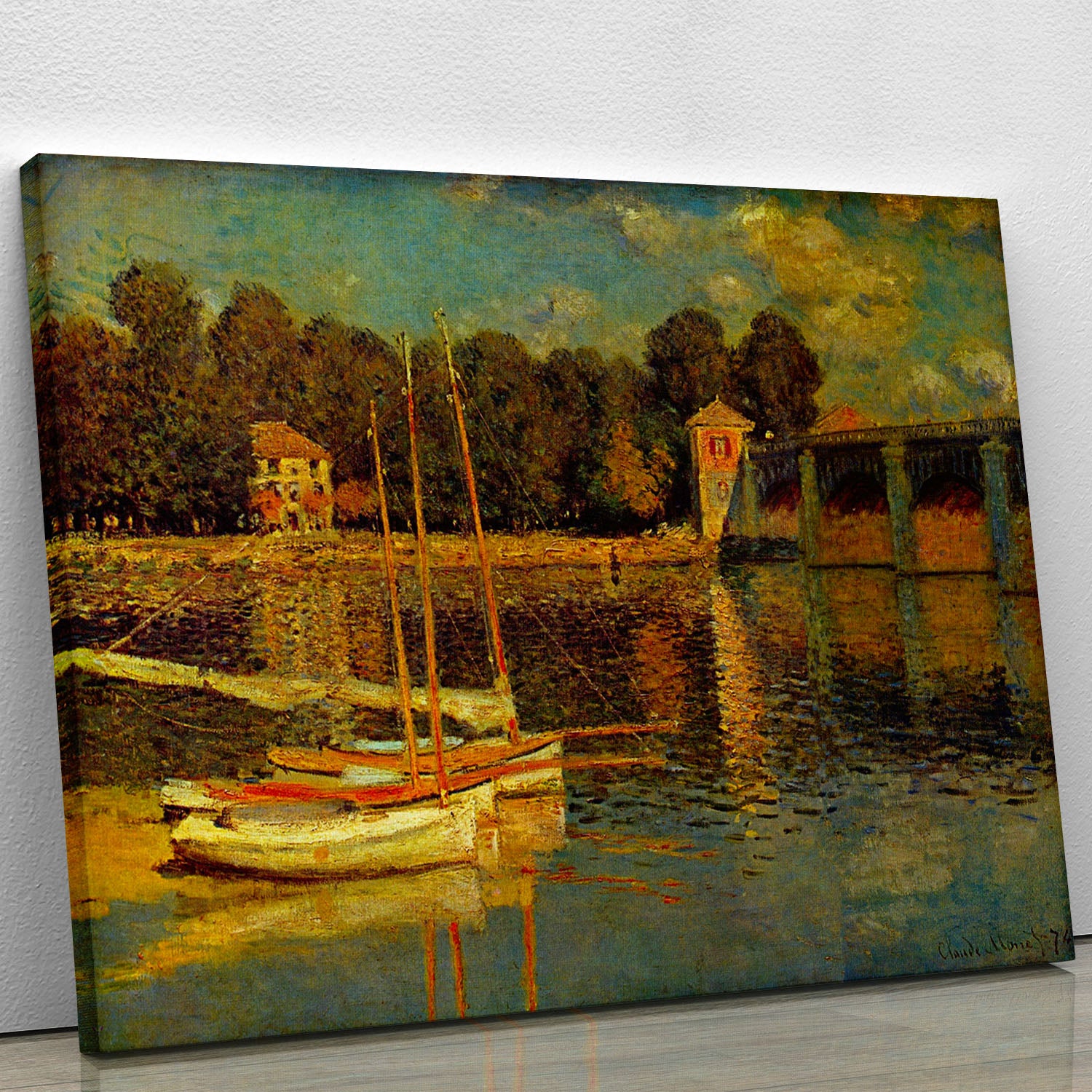 Bridge at Argenteuil by Monet Canvas Print or Poster - Canvas Art Rocks - 1