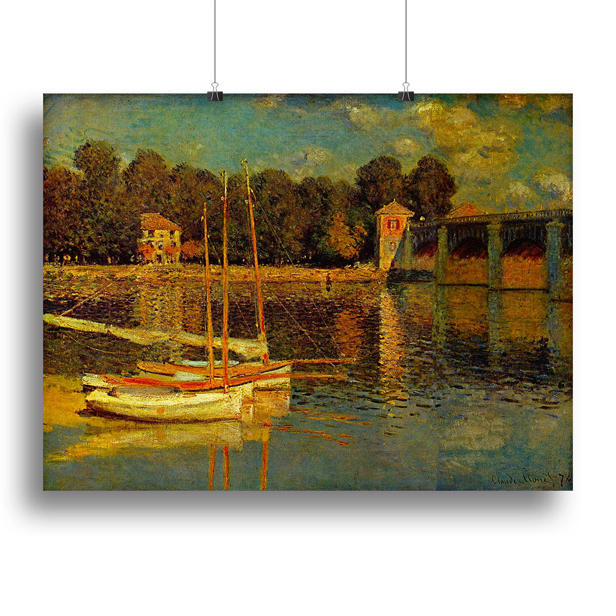 Bridge at Argenteuil by Monet Canvas Print or Poster - Canvas Art Rocks - 2